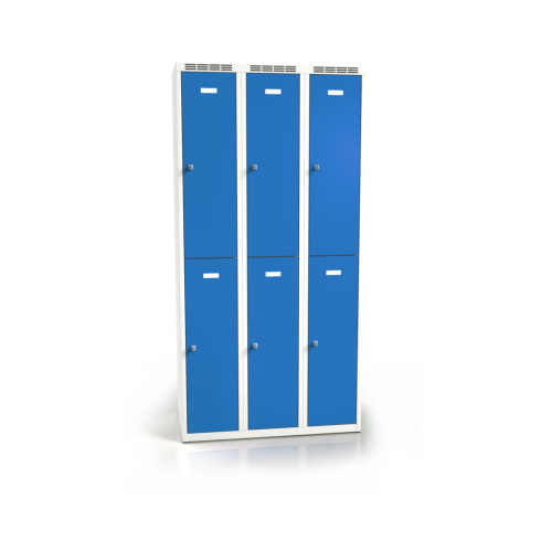 Kleiderschrank getrennt B 900 mm - grau/blau